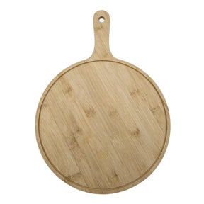 Schneibebrett Pizzabrett Servierbrett Dekobrett Bambus 43x31 Saftrille Holzbrett - Holzbrett