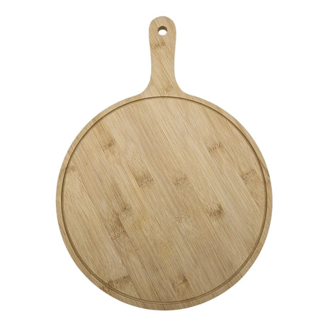Schneibebrett Pizzabrett Servierbrett Dekobrett Bambus 43x31 Saftrille Holzbrett - Holzbrett