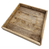 Tray mango wood decorative tray solid wood table decoration serving tray 30 x 30 cm
