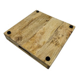 Serviertablett Dekotablett Mangoholz braun Natur Massiv Griff Schale eckig Holz - Dekotablett