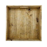 Serviertablett Dekotablett Mangoholz braun Natur Massiv Griff Schale eckig Holz - Dekotablett