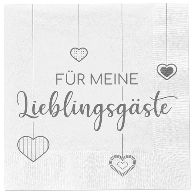 Servietten Für meine Lieblingsgäste 80 Stück Serviette Party Feier Fest 33x33 cm - Servietten