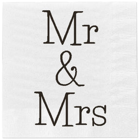 Servietten Mr & Mrs Hochzeit Papierservietten Feier Fest 80 Stück weiß 33x33 cm - Servietten
