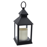 Lantern LED with timer battery-operated flickering light lantern black decoration