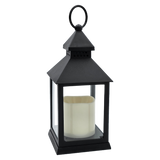 Lantern LED with timer battery-operated flickering light lantern black decoration