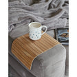 Sofatablett flexibel Bambustablett Bambus Natur anthrazit Armlehnen Schoner - Braun - Serviertablett