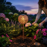 Solarleuchte Gartenstecker Rost 53 cm LED Lampe Solarkugel Gartenbeleuchtung - Solarleuchte