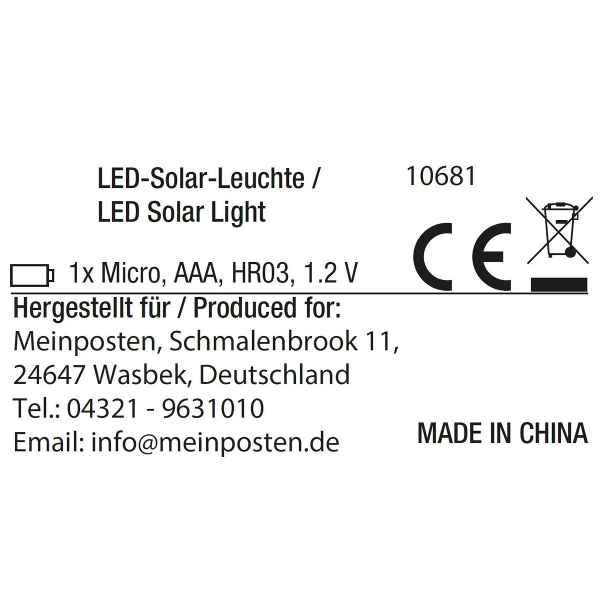 Solarleuchte MALI Solarlampe warmweiß Garten Balkon Laterne - Solarleuchte