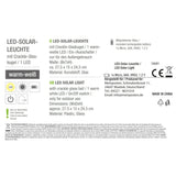 Solarleuchte MALI Solarlampe warmweiß Garten Balkon Laterne - Solarleuchte