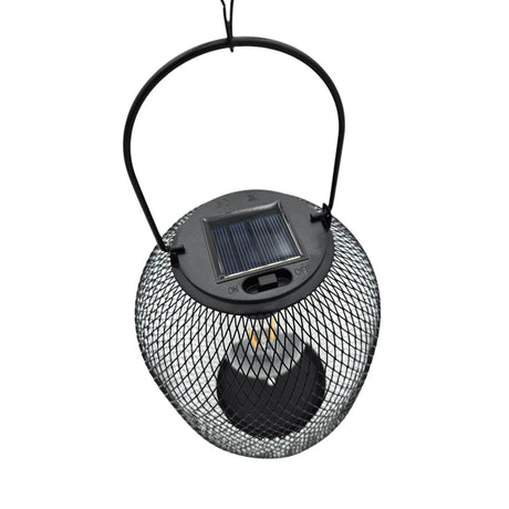 Solarleuchte Metall Gartenleuchte Gartenbeleuchtung warm weiß schwarz LED Leuchte - Hängeleuchte