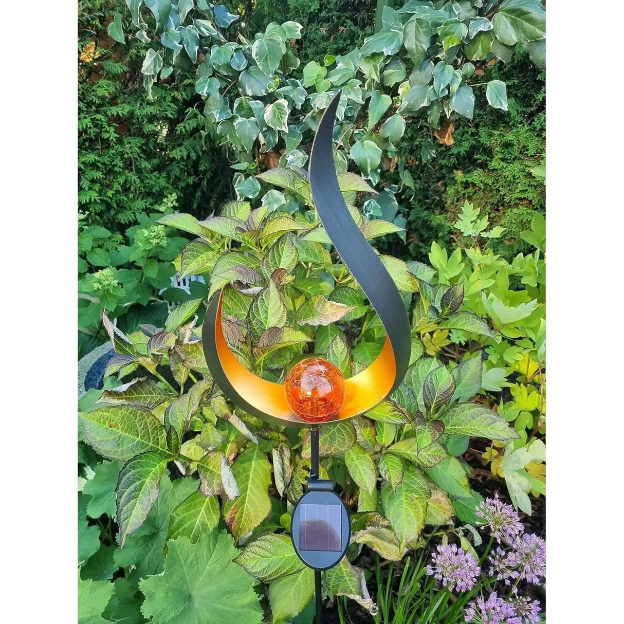 Solarleuchte SKY Solar Solarlampe schwarz Metall Höhe 90 cm Welle - Solarleuchte
