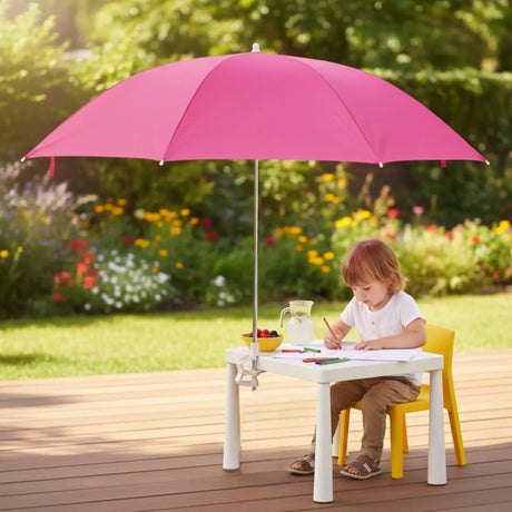 Sonnenschirm Buggy Kinderwagen Sonnenliege Sonnenschutz UV 50+ Pink Blau 100 cm - Sonnenschirm