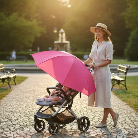 Sonnenschirm Buggy Kinderwagen Sonnenliege Sonnenschutz UV 50+ Pink Blau 100 cm - Sonnenschirm