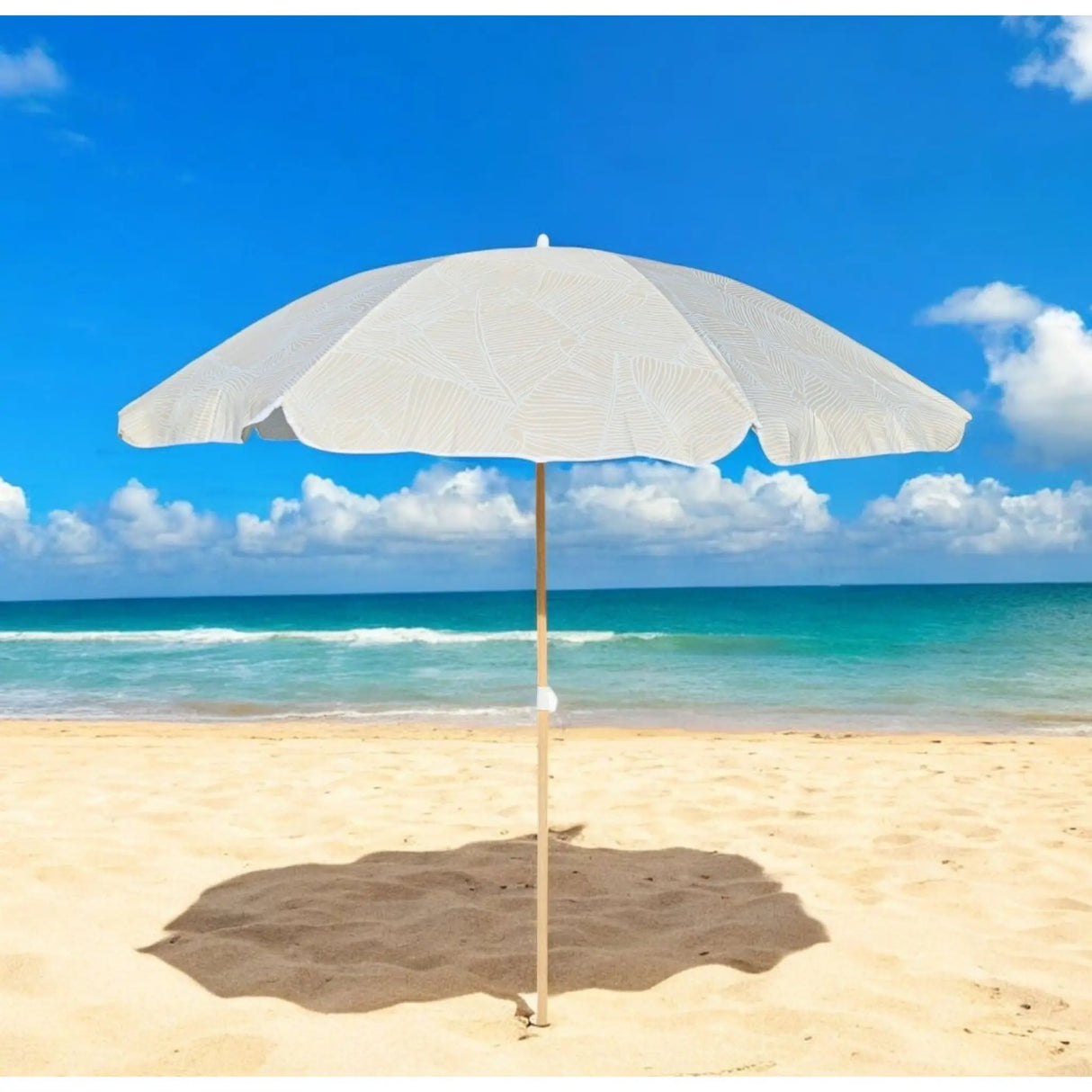 Sonnenschirm Strandschirm Balkonschirm grün creme braun 160 cm UV Schutz 30+ - Sonnenschirm