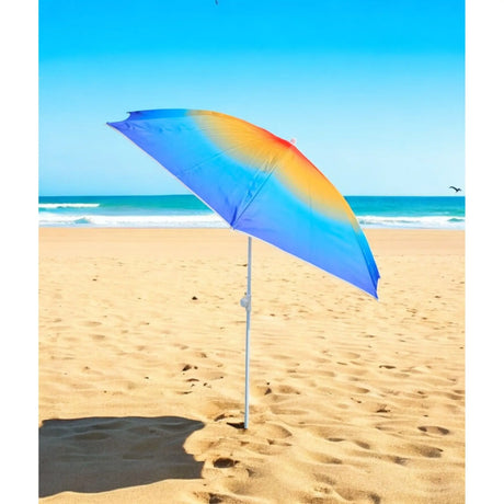 Sonnenschirm Strandschirm Balkonschirm UV Schutz 50+ blau gelb 155 cm bunt - Sonnenschirm