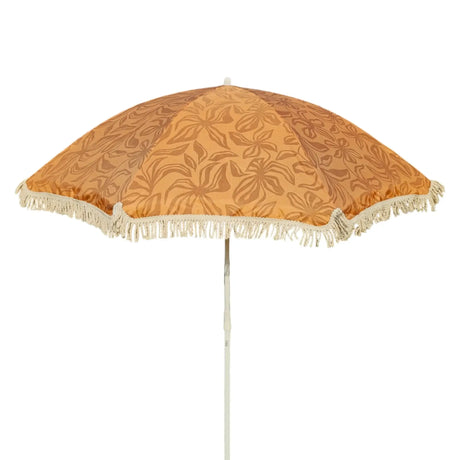 Sonnenschirm Strandschirm Gartenschirm BOHO UV30+ Balkonschirm Fransen - Braun - Sonnenschirm