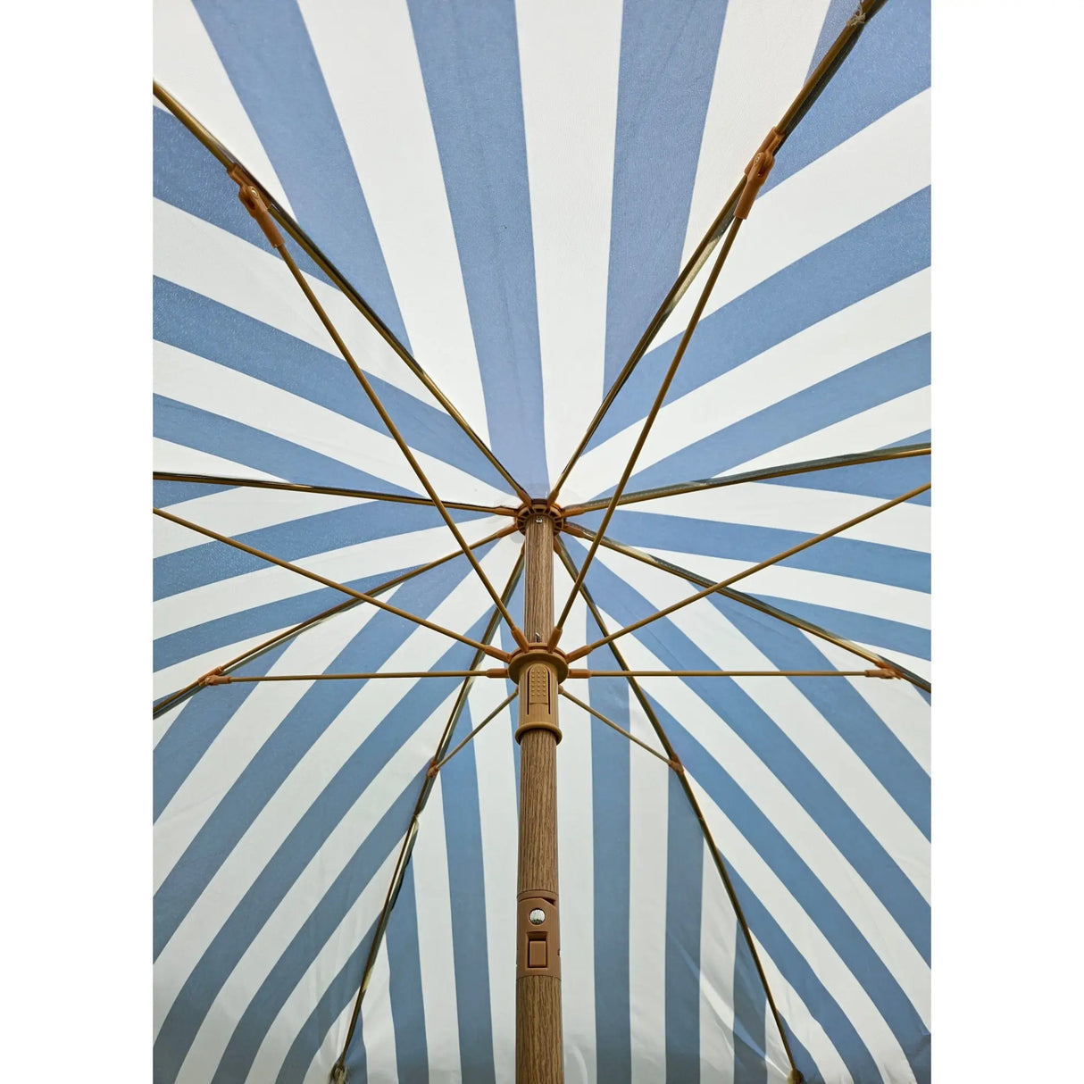 Sonnenschirm Strandschirm Schirm gestreift mit Fransen maritim UV Schutz Ø 180cm - Sonnenschirm