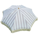Sonnenschirm Strandschirm Schirm gestreift mit Fransen maritim UV Schutz Ø 180cm - Sonnenschirm