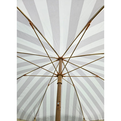 Sonnenschirm Strandschirm Schirm gestreift mit Fransen maritim UV Schutz Ø 180cm - Sonnenschirm