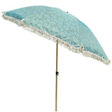 Sonnenschirm Strandschirm Schirm UV Schutz mit Tasche Fransen Grün Ø 170 cm - Sonnenschirm