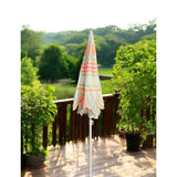 Sonnenschirm Strandschirm UV 30+ Balkonschirm grün blau Kreise Streifen - Sonnenschirm