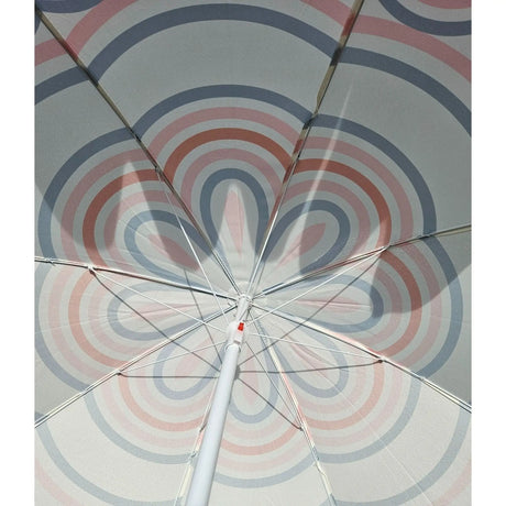 Sonnenschirm Strandschirm UV 30+ Balkonschirm grün blau Kreise Streifen - Sonnenschirm