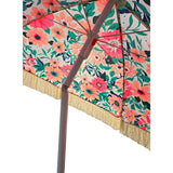Sonnenschirm Strandschirm Schirm UV Schutz mit Tasche Fransen Blumen Ø 155 cm