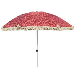 Sonnenschirm Strandschirm Schirm UV Schutz mit Tasche Fransen Rot Ø 170 cm - Sonnenschirm