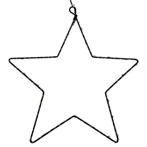 Stern LED warmweiß Weihnachtsstern Metall schwarz Metallstern Batterie Timer Ø 30 cm - Weihnachtsstern