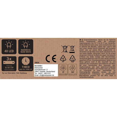 Stern LED warmweiß Weihnachtsstern schwarz Metallstern Batterie Timer Ø 40 cm - Weihnachtsstern