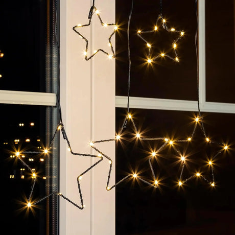 Sternenvorhang Lichterkette LED Timer Batterie 80x85 cm - Lichterkette LED