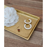 Tablett Deko Metall 44x13 cm gold Kerzentablett Dekotablett Dekoschale rechteckig - Dekotablett