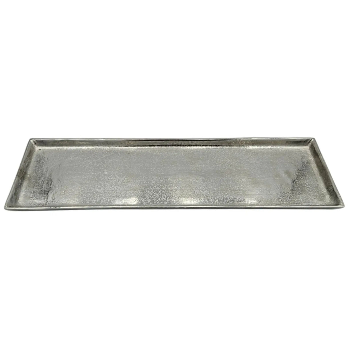 Tablett Deko Metall 44x13 cm silber Kerzentablett Dekotablett Dekoschale rechteckig - Dekotablett