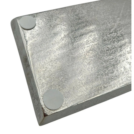 Tablett Deko Metall 44x13 cm silber Kerzentablett Dekotablett Dekoschale rechteckig - Dekotablett