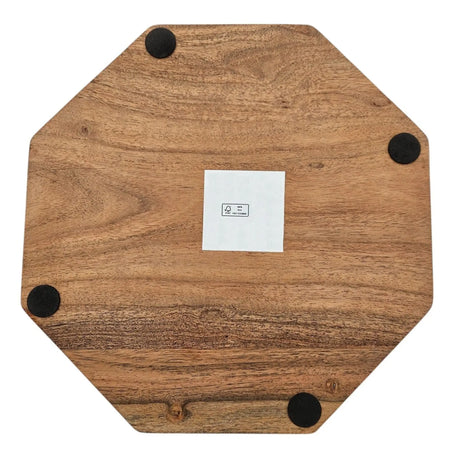 Tablett Dekotablett Achteckig Akazie 25 cm Holztablett Modern Kerzentablett - Dekotablett