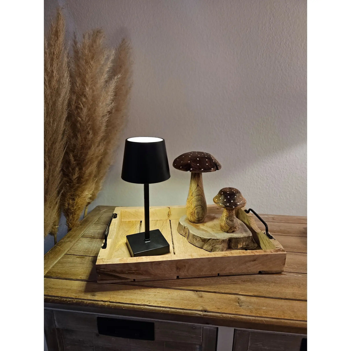 Tablett Dekotablett Holz Mango braun Deko Tischdeko Kerzentablett Holztablett Mittel: 46 x 31 cm - Holztablett