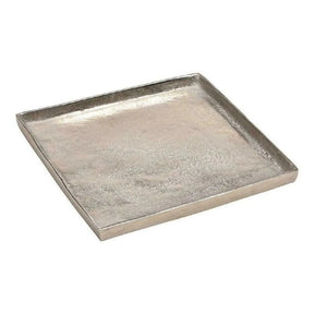 Tablett Dekoteller silber Metall massiv Tischdeko Schale Dekoschale 30x 30cm - Dekoteller