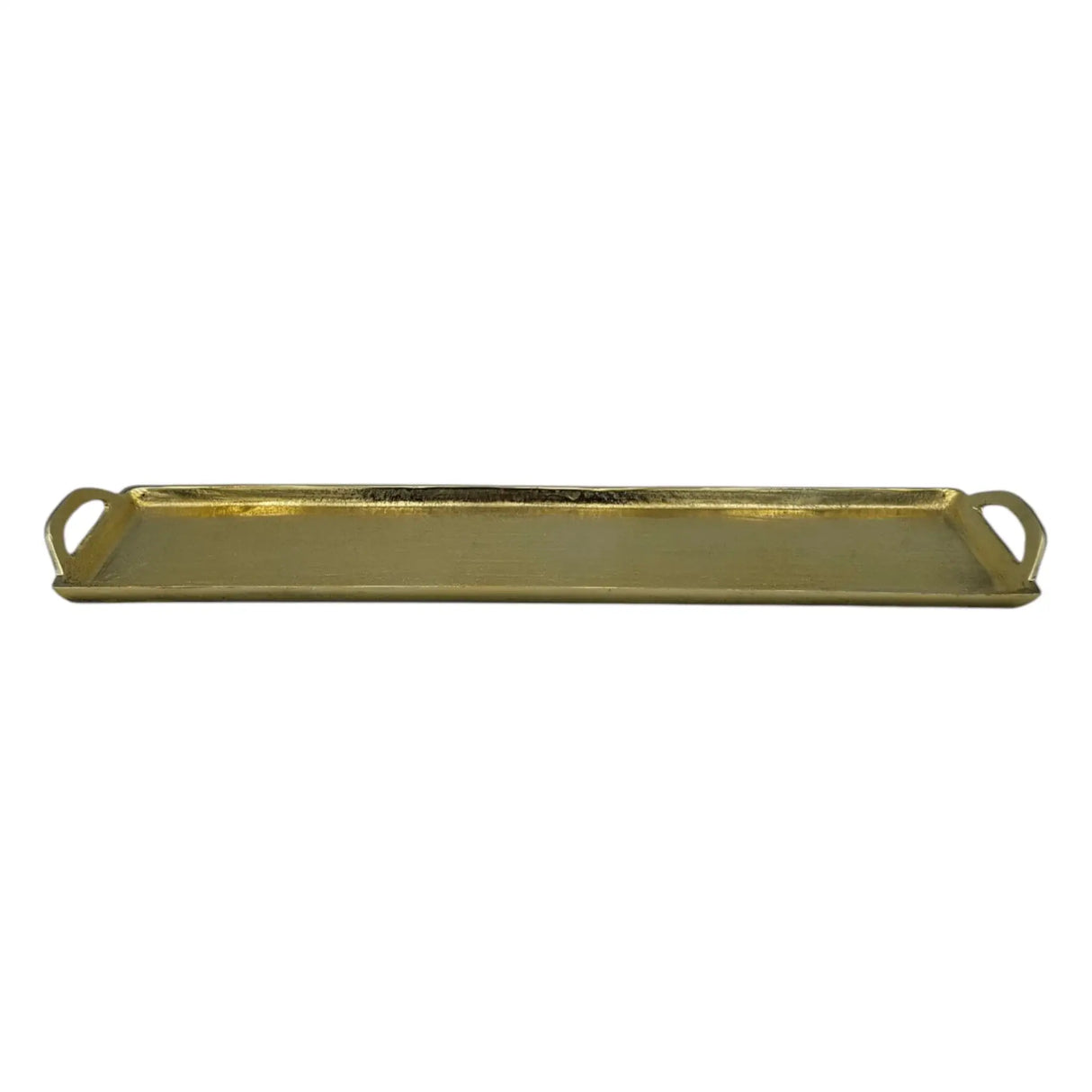 Tablett Gold XXL Dekotablett 60 cm Griffen Kerzentablett Serviertablett langes Tablett Metall - Dekotablett