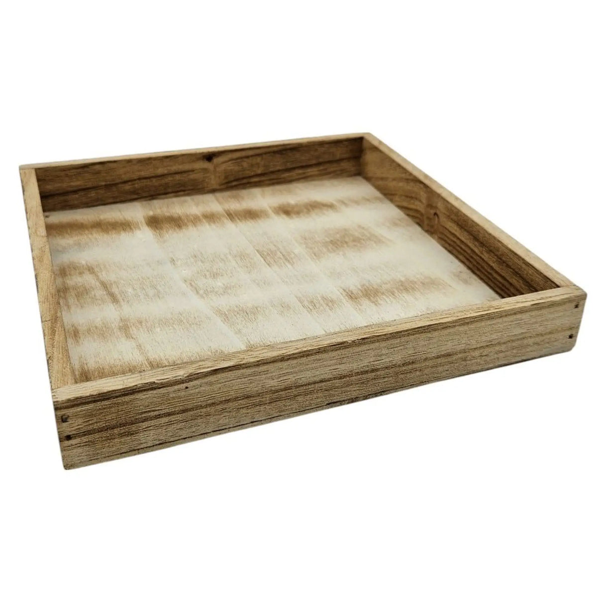 Tablett Holztablett 26x26 braun Natur Dekotablett rechteckig Kerzentablett - S 21x21x3 cm - Dekotablett