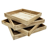 Tablett Holztablett 26x26 braun Natur Dekotablett rechteckig Kerzentablett - Dekotablett