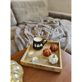 Tablett Mangoholz Dekotablett massives Holz Tischdeko Serviertablett 30 x 30 cm - Holztablett