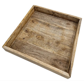 Tablett Mangoholz Dekotablett massives Holz Tischdeko Serviertablett 30 x 30 cm - Holztablett