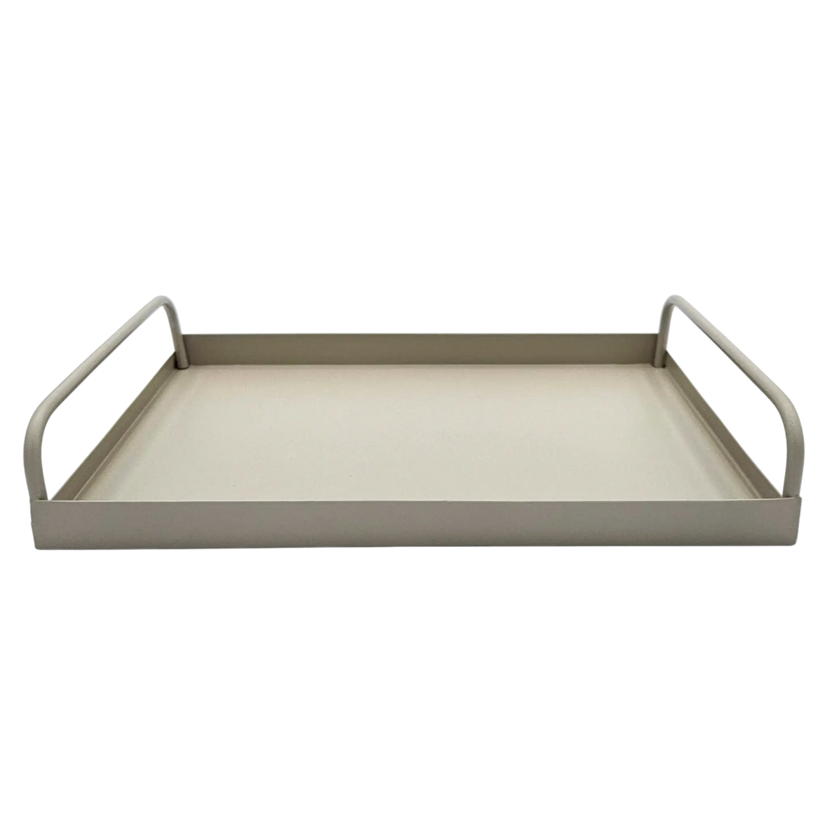 Tablett Metall 2er Set Beige Modern Serviertablett Dekotablett 38x28 u 30x20 cm Sand - Dekotablett