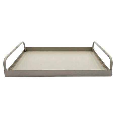 Tablett Metall 2er Set Beige Modern Serviertablett Dekotablett 38x28 u 30x20 cm Sand - Dekotablett