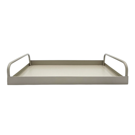 Tablett Metall 2er Set Beige Modern Serviertablett Dekotablett 38x28 u 30x20 cm Sand - Dekotablett