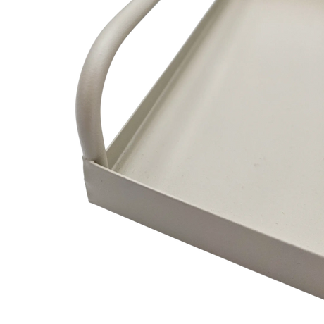 Tablett Metall 2er Set Beige Modern Serviertablett Dekotablett 38x28 u 30x20 cm Sand - Dekotablett