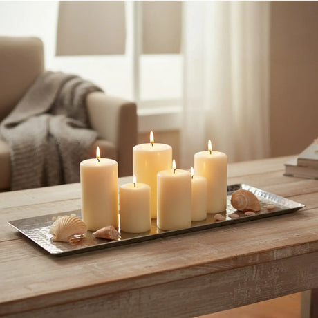 Dekotablett Hammerschlag Kerzentablett maritim