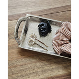 Tray decorative tray silver metal tray metal plate candle plate 30x12 cm
