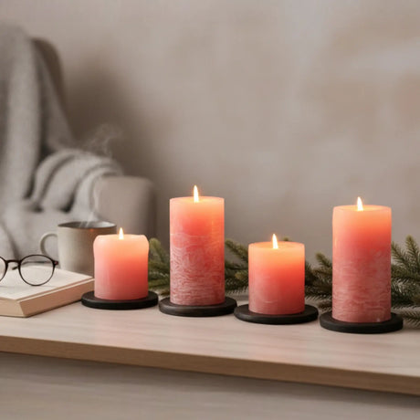 Teakholz Untersetzer rund 10 cm 8er Set – für Getränke & Raclette Rustikale Tischdeko - Untersetzer