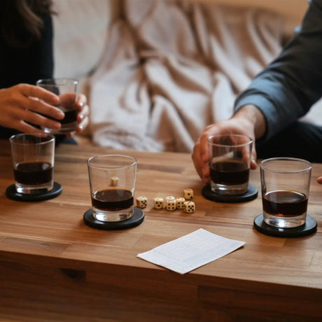 Teakholz Untersetzer rund 10 cm 8er Set – für Getränke & Raclette Rustikale Tischdeko - Untersetzer